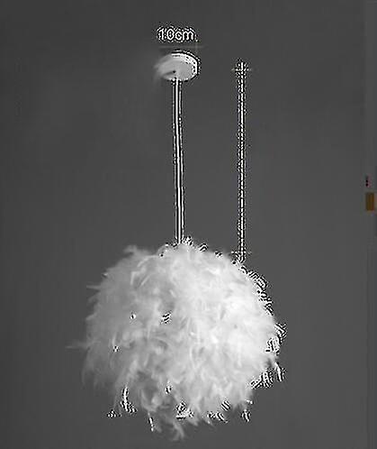 White Feather Ceiling Lampshade Pendant Non-electric Shade Shade Reducing Ring Pendan Lamp - 30cm