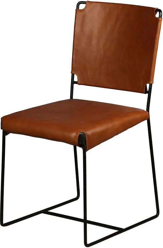 Toluca Brown Leather Dining Chair