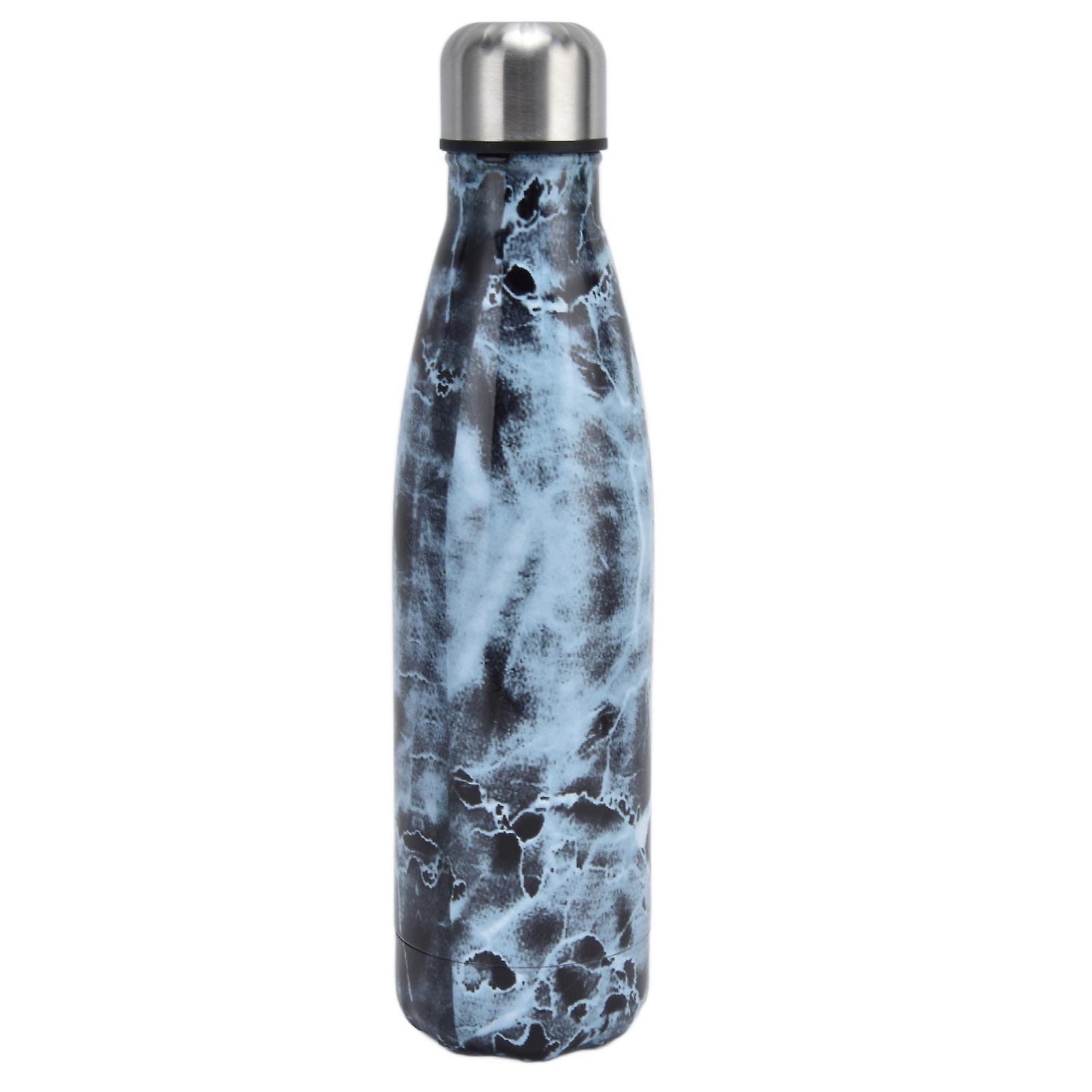 Stainless Steel Cola Shape Insulated Water Bottle Leakproof Rust Proof Odorless Sports Insulated Water CupBlue Marble