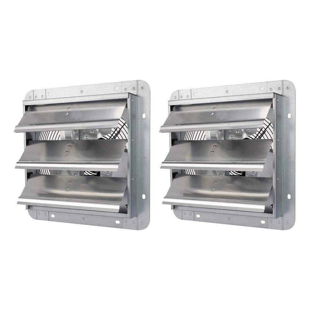 Amucolo 820 CFM 10 in. Silver Aluminum High Speed Gable Mount Shutter Exhaust Fan (Set of 2) YeaD-CYD0-JKB8