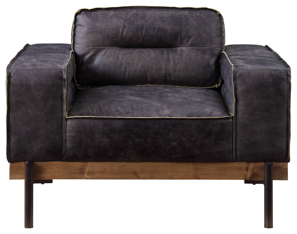 Silchester Chair  Antique Ebony   Industrial   Armchairs And Accent Chairs   by Acme Furniture  Houzz