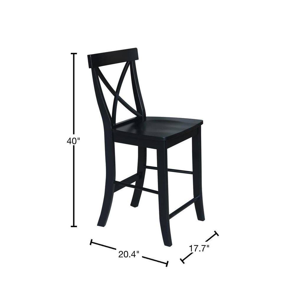 International Concepts X Back 24 in. Black Bar Stool S46-6132