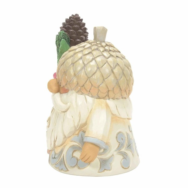 Jim Shore Winter x27 s Nuttiest Gnome One Figurine 4 775 Inches Acorn Holly Leaf Pinecone 6012680 Resin Off white