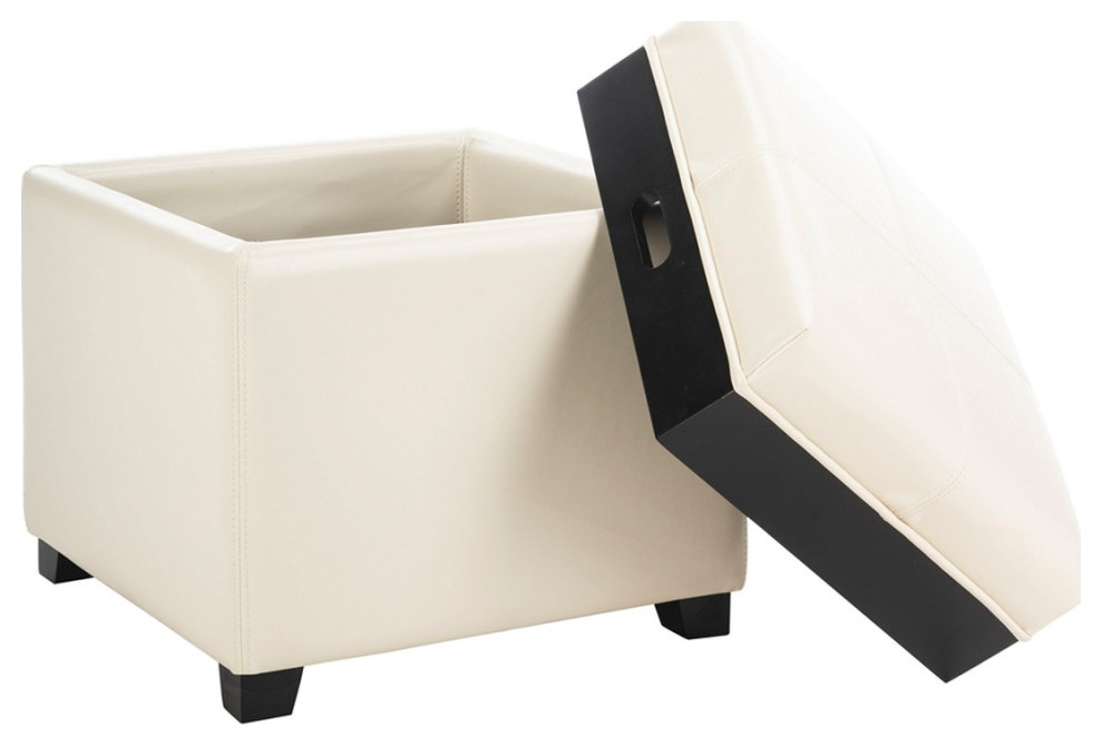 Sara Single Tray Ottoman Flat Cream/Black   Transitional   Footstools And Ottomans   by V.S.D Furniture  Houzz