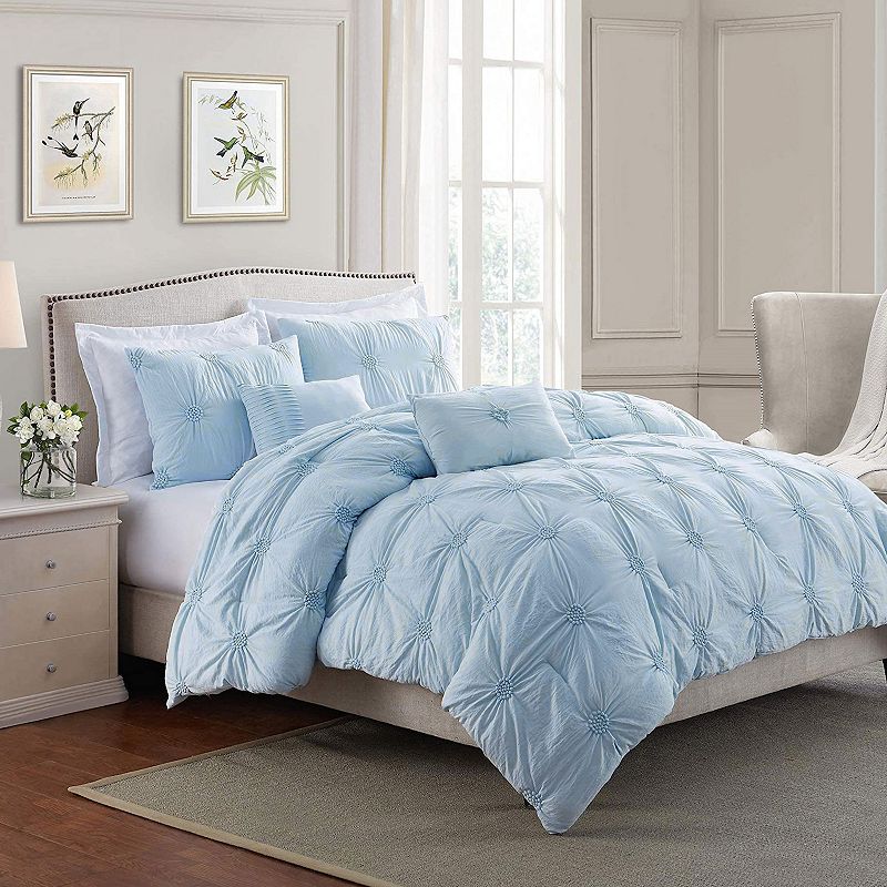 Swift Home Floral Pintuck Comforter Set