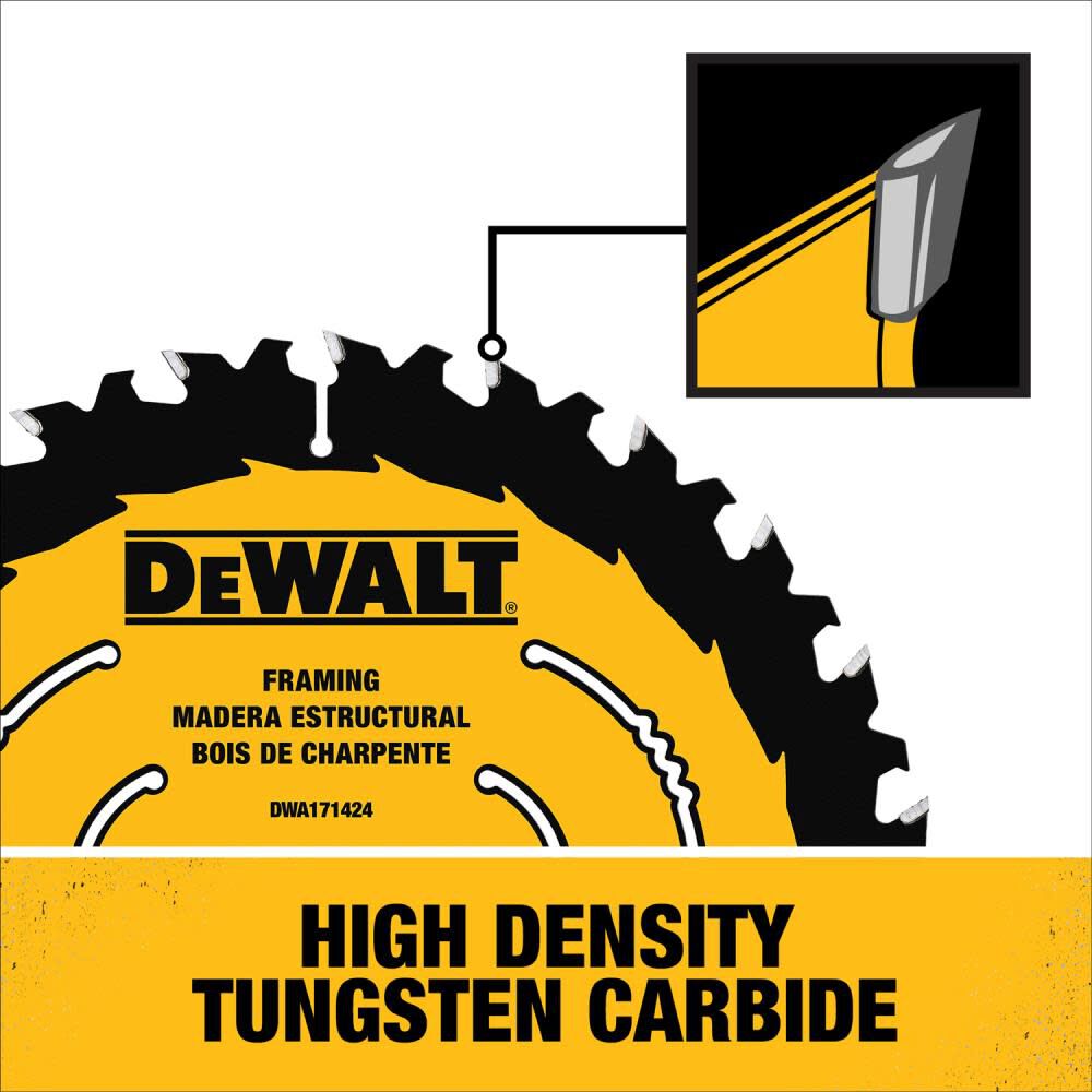 DW 7-1/4-in 24T Saw Blade with ToughTrack tooth design DWA171424 from DW