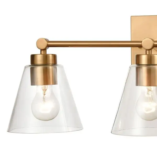 East Point 3-Light Vanity Light in Satin Brass with Clear Glass