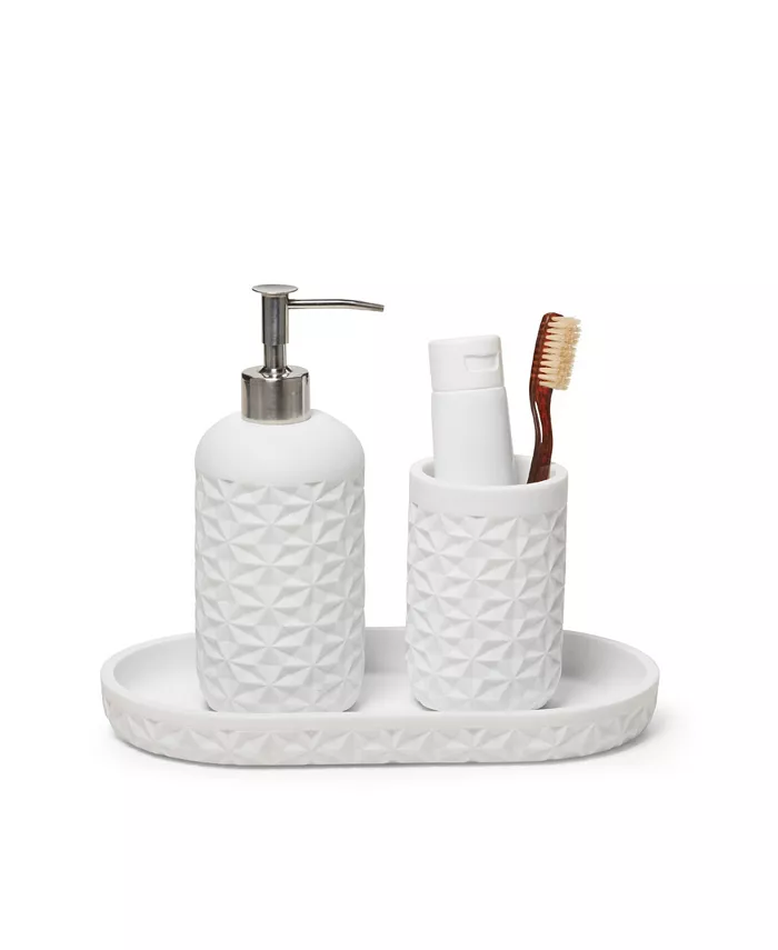 Roselli Trading Company Quilted Bath Accessories 3 Piece Set