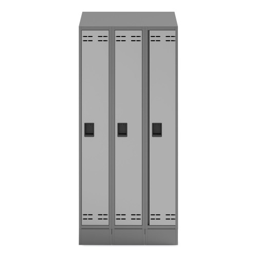 Safco Triple Continuous Metal Locker Base Addition， 35w x 16d x 5.75h， Gray， Ships in 1-3 Business Days (5520GR)