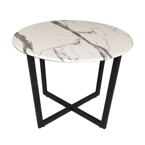 White and Black Cross Legs Table