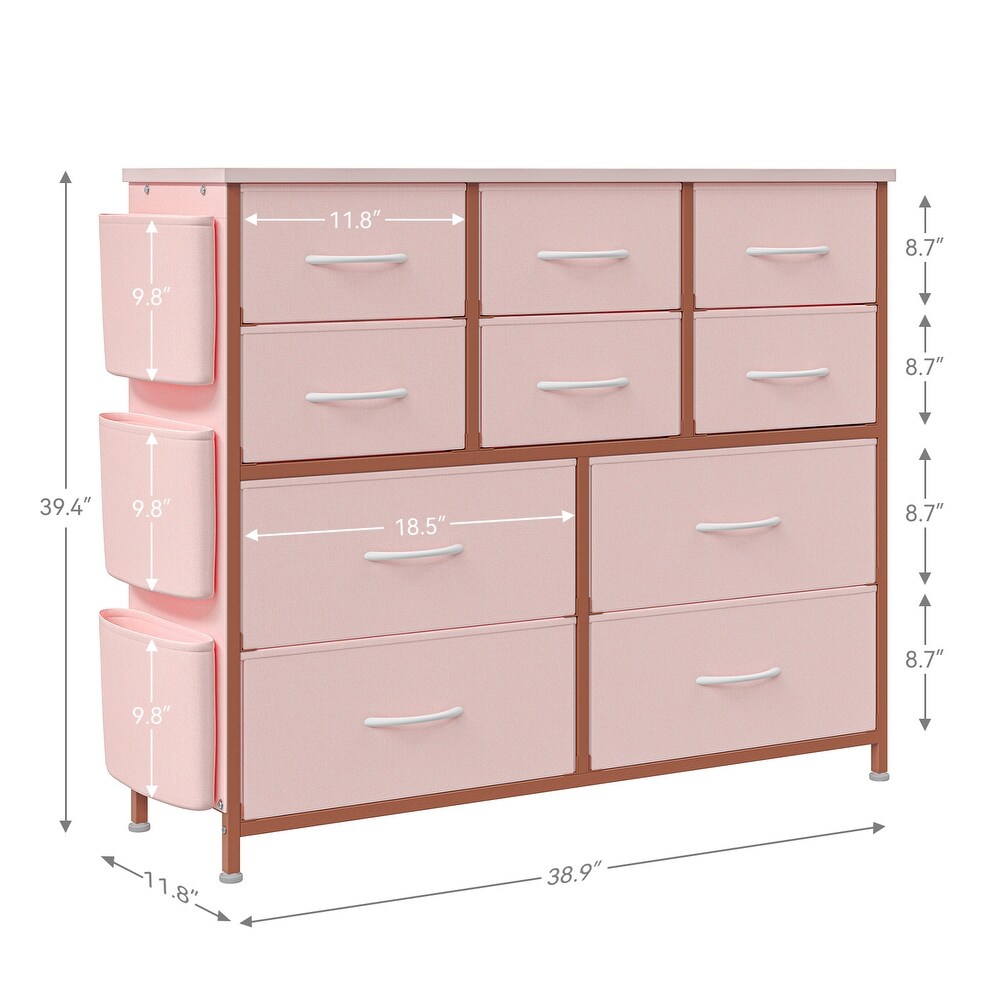 10 Drawer Dresser  Storage Organizer Unit with Fabric