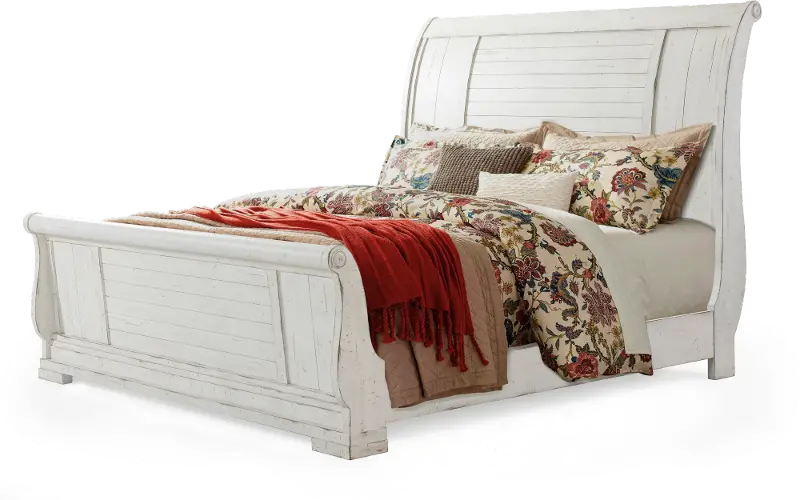 Coming Home Chalk White Queen Sleigh Bed