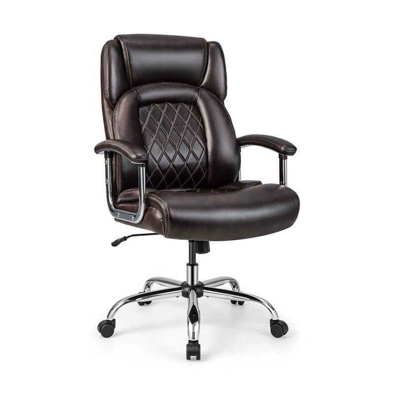 500 LBS Big & Tall Office Chair, Extra Wide Seat Leather Executive Chair, Height Adjustable Swivel Computer Desk Chair