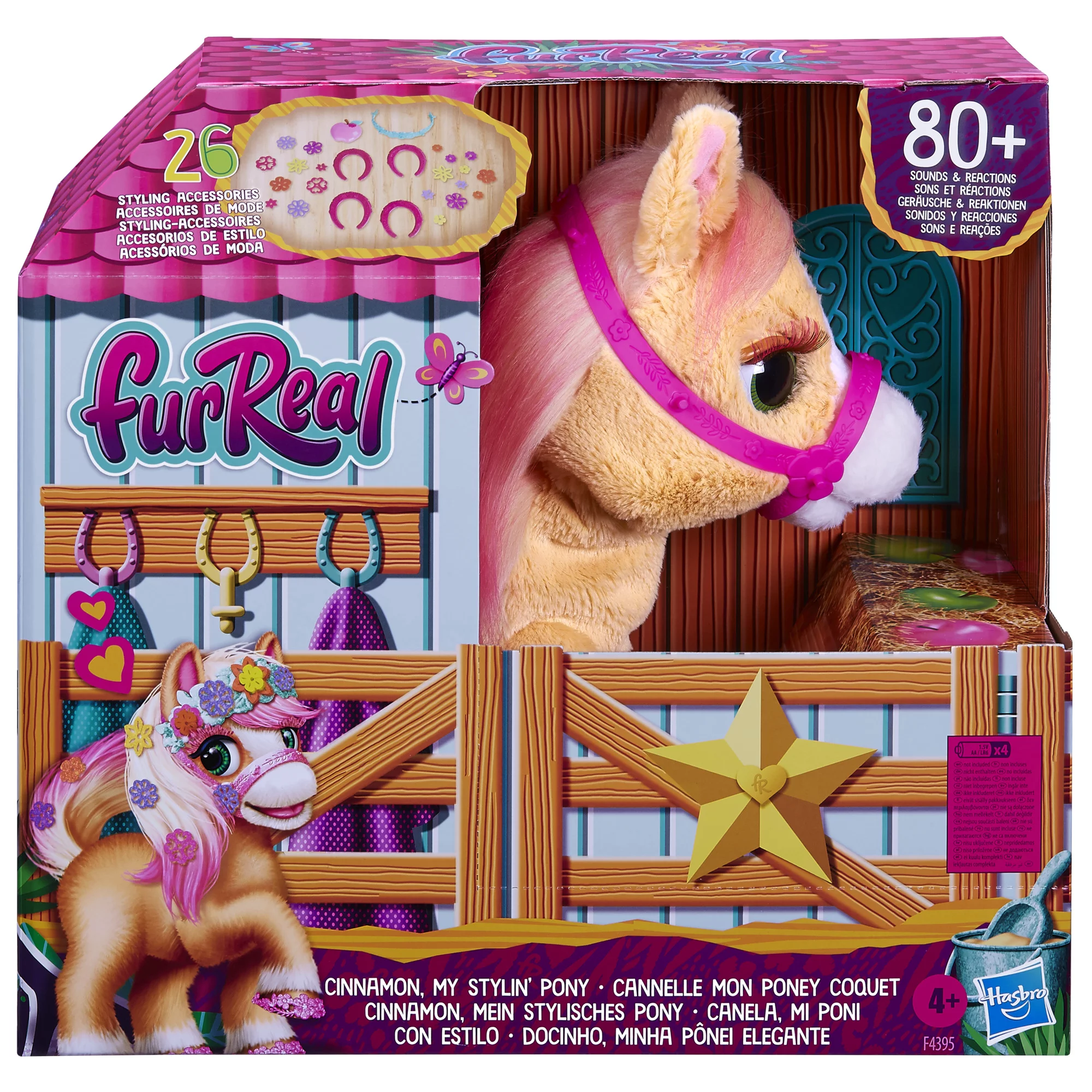 FurReal Cinnamon， My Stylin’ Pony Toy， Interactive Pets Toys for 4 Years Old and Up