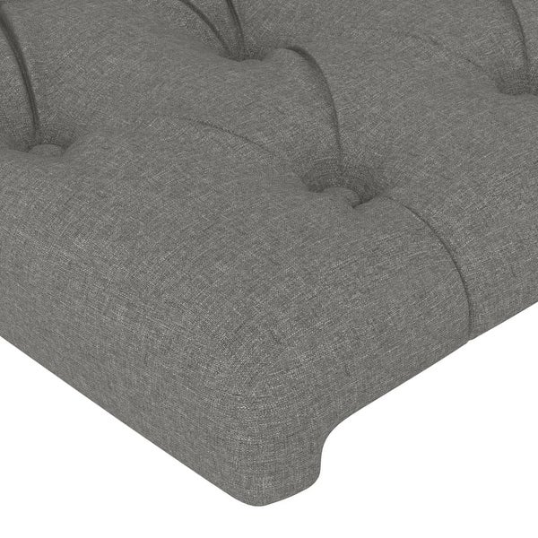 vidaXL LED Headboard Dark/Light Gray Fabric - - 37421103