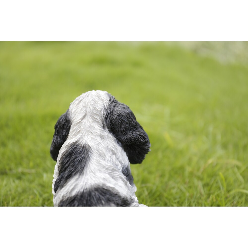 Black   White Cocker Spaniel Statue