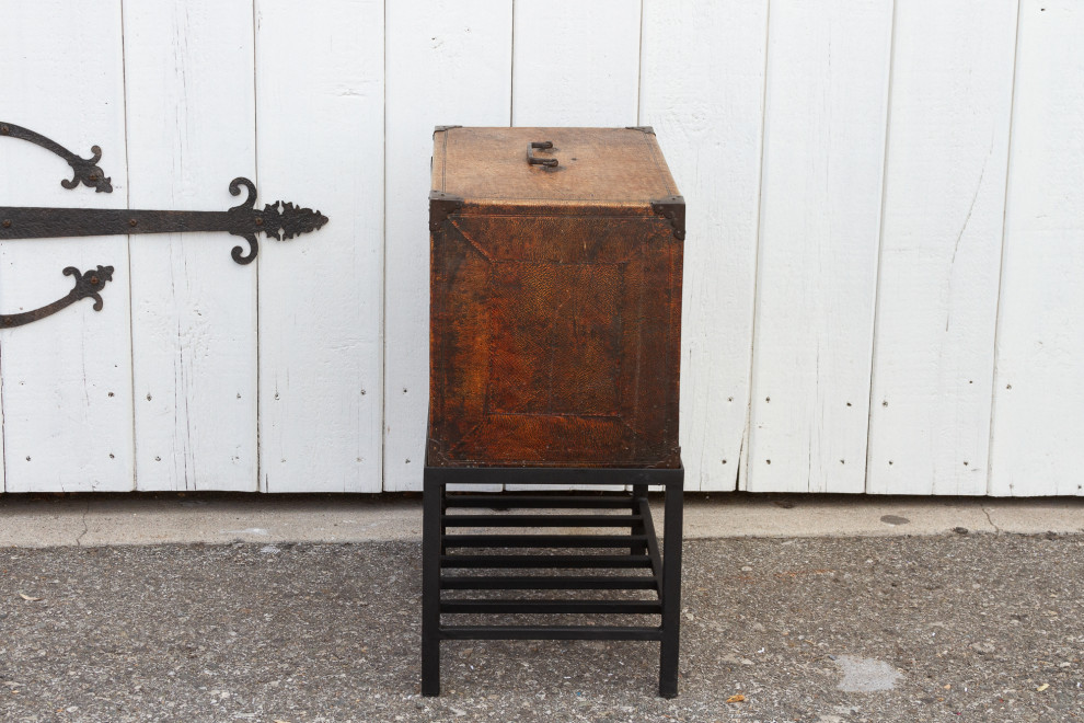 19th Century Leather Tansu Side Table   Rustic   Side Tables And End Tables   by De cor  Houzz