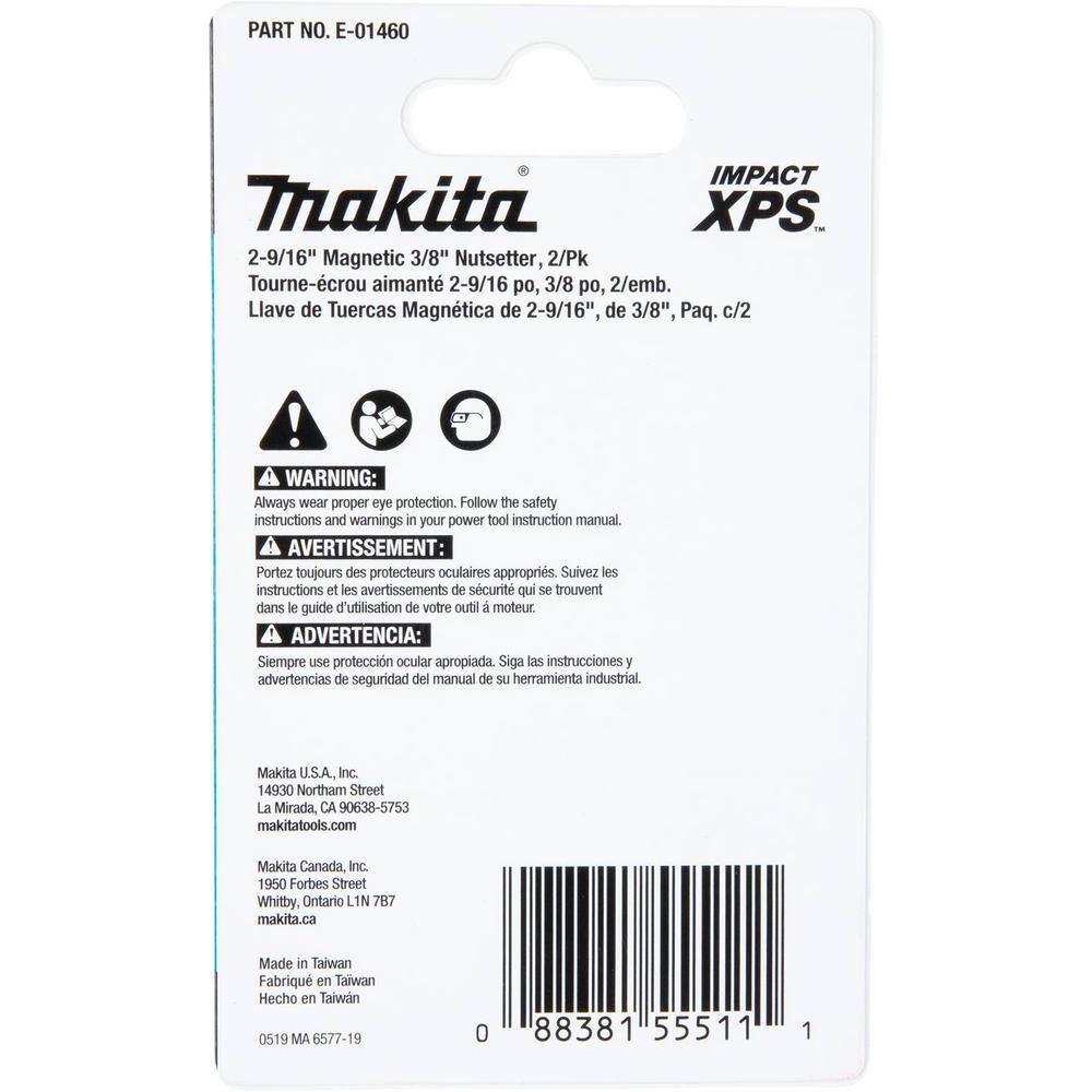 Makita IMPACT XPS 2-916 in. Magnetic 38 in. Nutsetter (2-Pack) E-01460