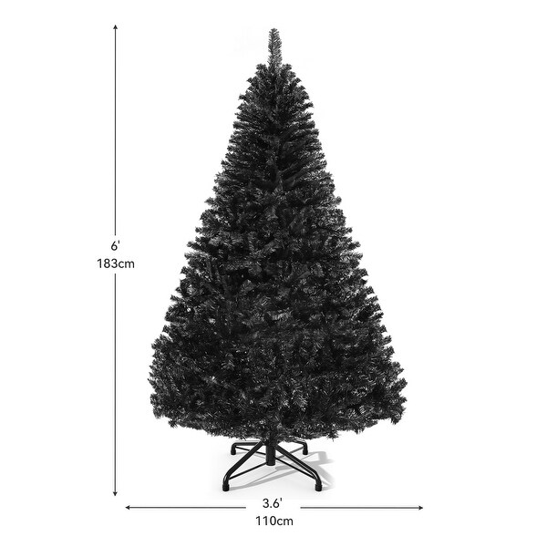 6ft PreLit Black Halloween Artificial Christmas Tree