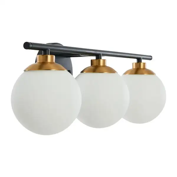 Robert Stevenson Lighting Lorne - Metal and Frosted Glass 3-Light Vanity Light