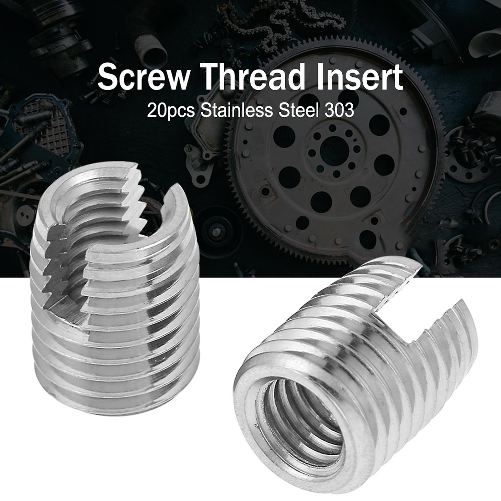 Threaded Inserts，303 Stainless Steel Self Tapping Thread Insert Screw Bushing Slotted Wire Thread Repair Insert