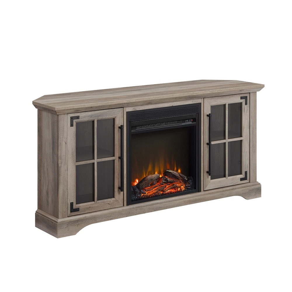 Middlebrook Rustic Fireplace Corner TV Stand