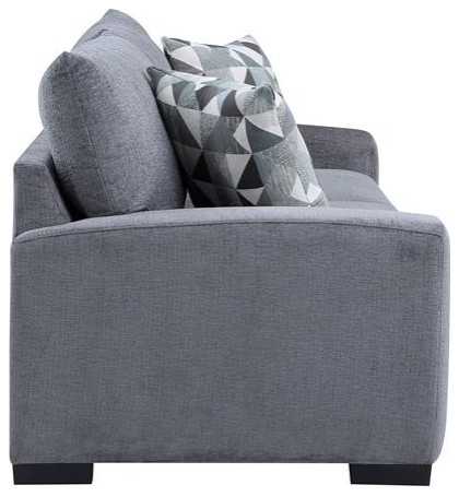 Hawthorne Collections Eaton Soft Microfiber Sofa   Gray   Transitional   Sofas   by Homesquare  Houzz