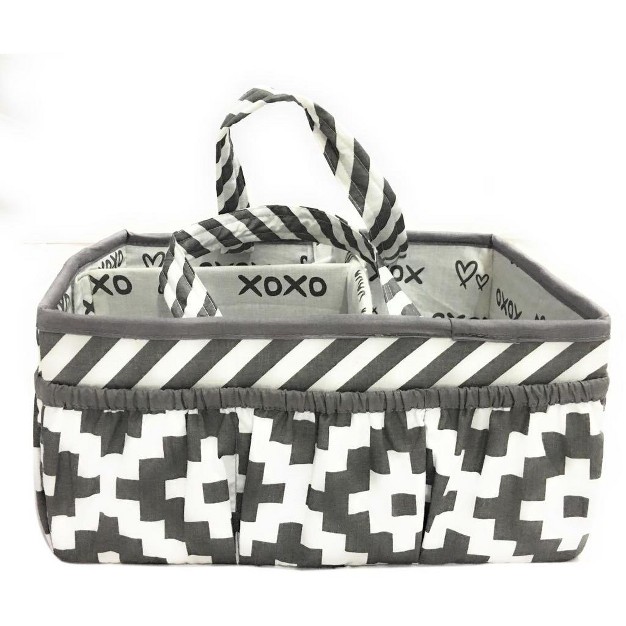 Bacati Love Gray white Storage Caddy