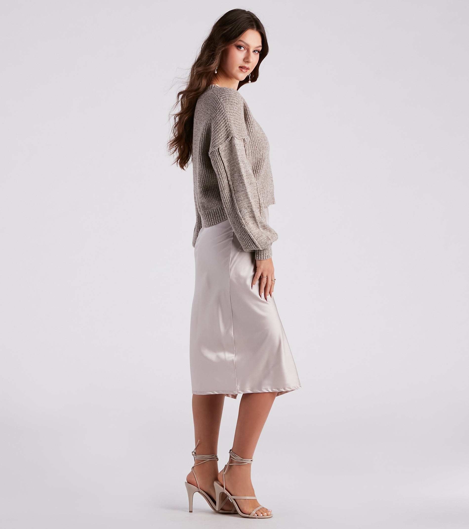 Rendezvous In Satin Slip Midi Dress