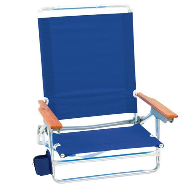 Rio Brands 8028402 15 in. 5 Position Adjustable Beach Folding Chairand#44; Blue - Pack of 4