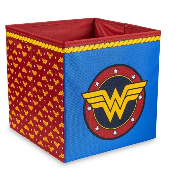 Ukonic Dc Comics Wonder Woman Logo Storage Bin Cube Organizer 11 Inches