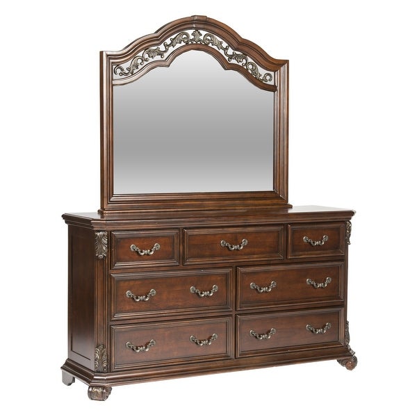 Messina Estates Cognac Dresser and Mirror - - 9614013