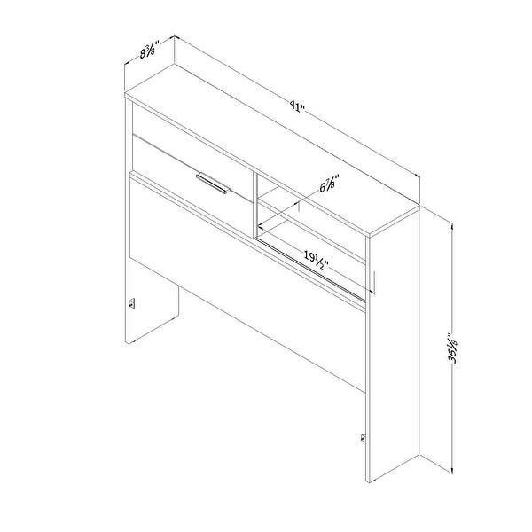 South Shore Fynn Twin Headboard with Storage - - 11036469