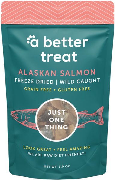 A Better Treat Freeze Dried Salmon Dog and Cat Treat， 3-oz bag