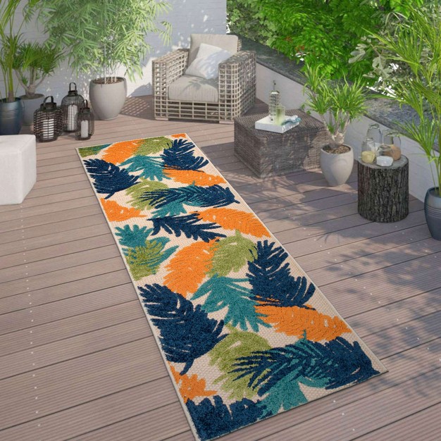 World Rug Gallery Tropical Floral Modern Indoor outdoor Area Rug