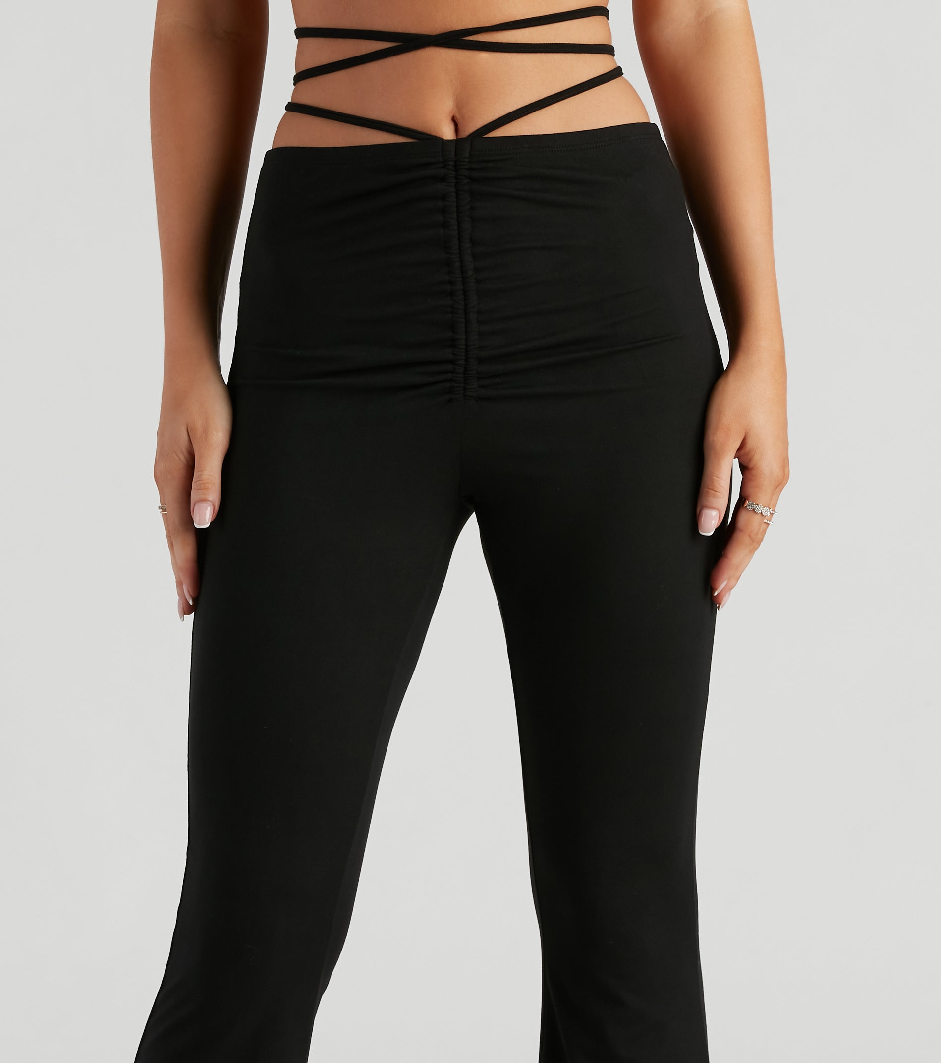 Elevated Casual Strappy Flare Pants