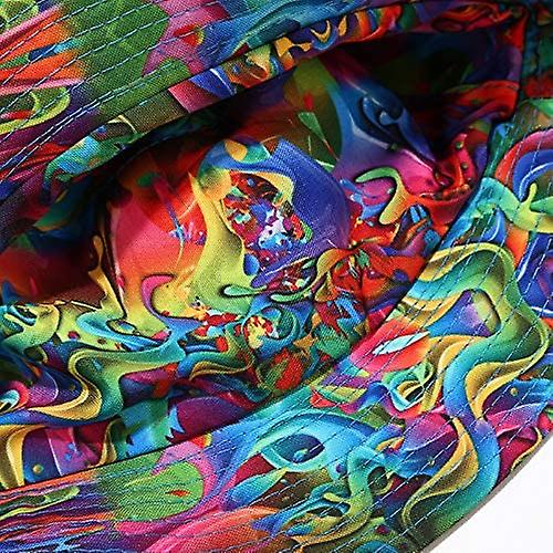 Reversible Printed Bucket Sun Hat， Packable Double-side-wear Fisherman Outdoor Cap Summer Beach Hats Many Patterns