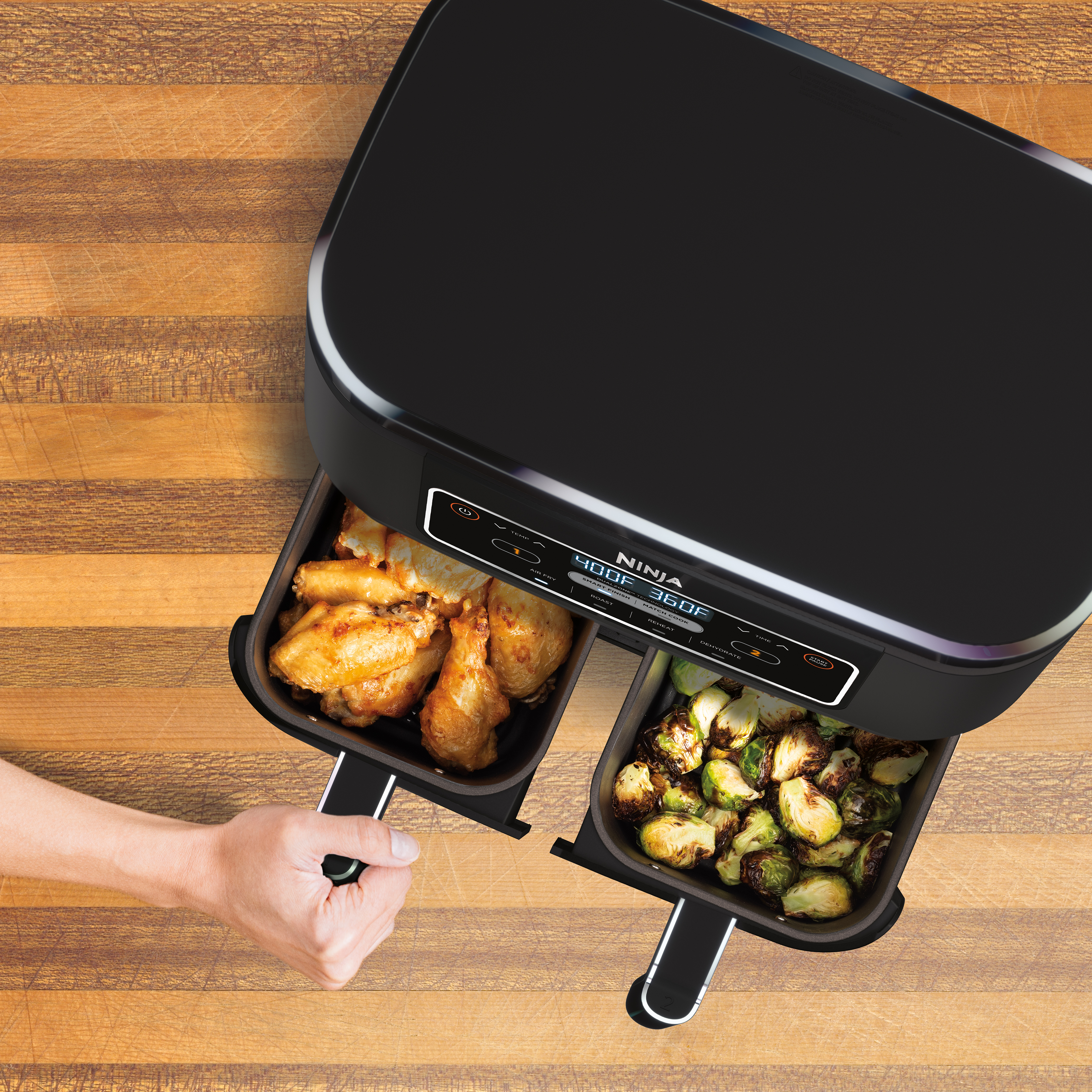 Ninja Foodi 4-in-1 8-Quart. 2-Basket Air Fryer with DualZone Technology- Air Fry， Roast， and more