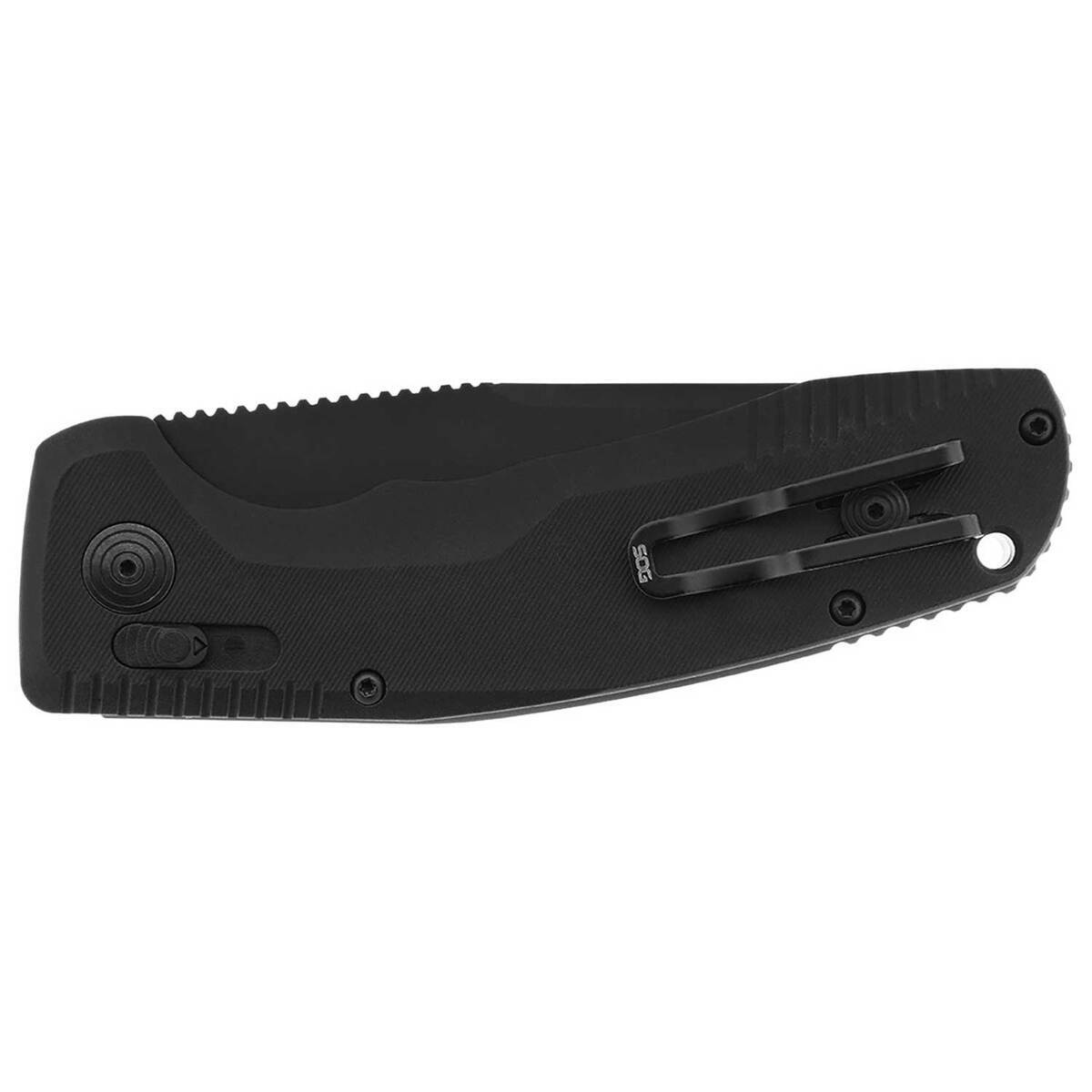 SOGTAC AU 3.43 inch Tanto Plain Edge Automatic Knife  Black