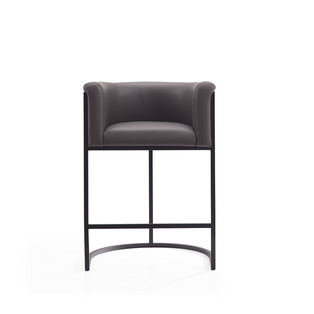 Manhattan Comfort Cosmopolitan 33.8 in. Black Metal Counter Height Bar Stool