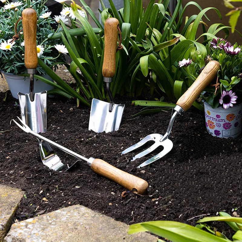 4 Piece Garden Hand Digging Tool Made With Wooden Handle And Stainless Steel Garden Hand Tool Fork  Heavy Duty Hand Garden Tools