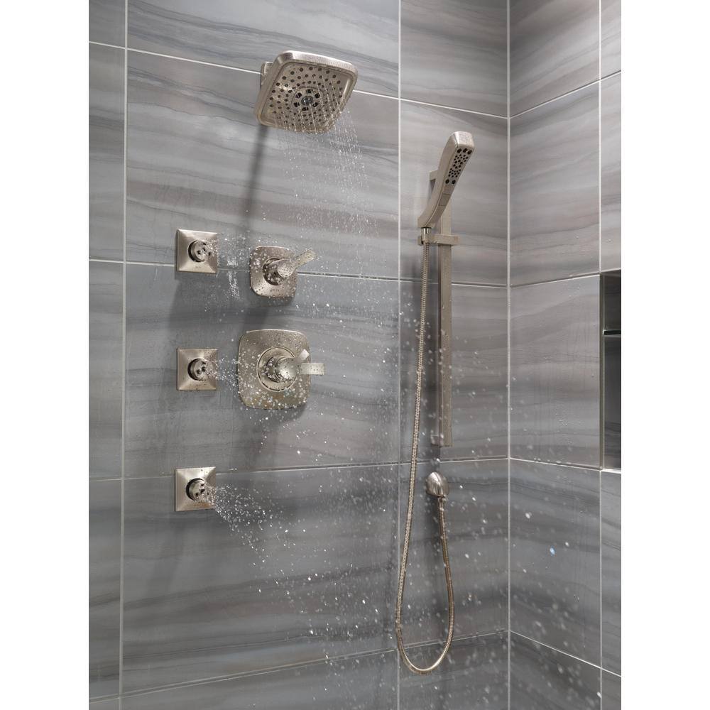 Delta 4-Spray Patterns 1.75 GPM 2.43 in. Wall Mount Handheld Shower Head in Stainless 51552-SS