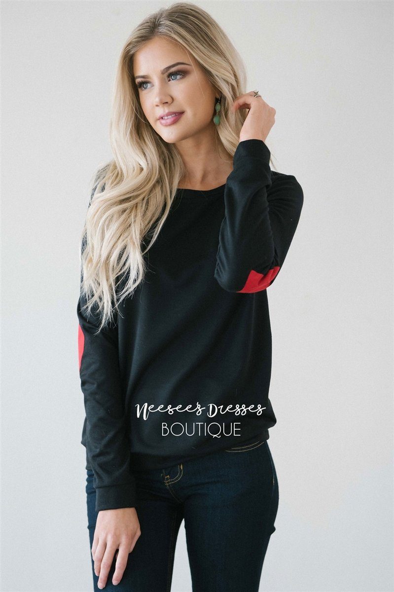 Heart Elbow Patch Sweater