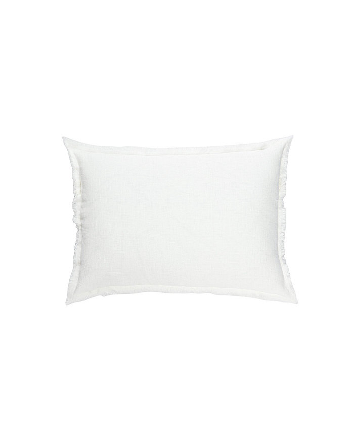 Anaya Home Bright White Linen Down Lumbar  Pillow