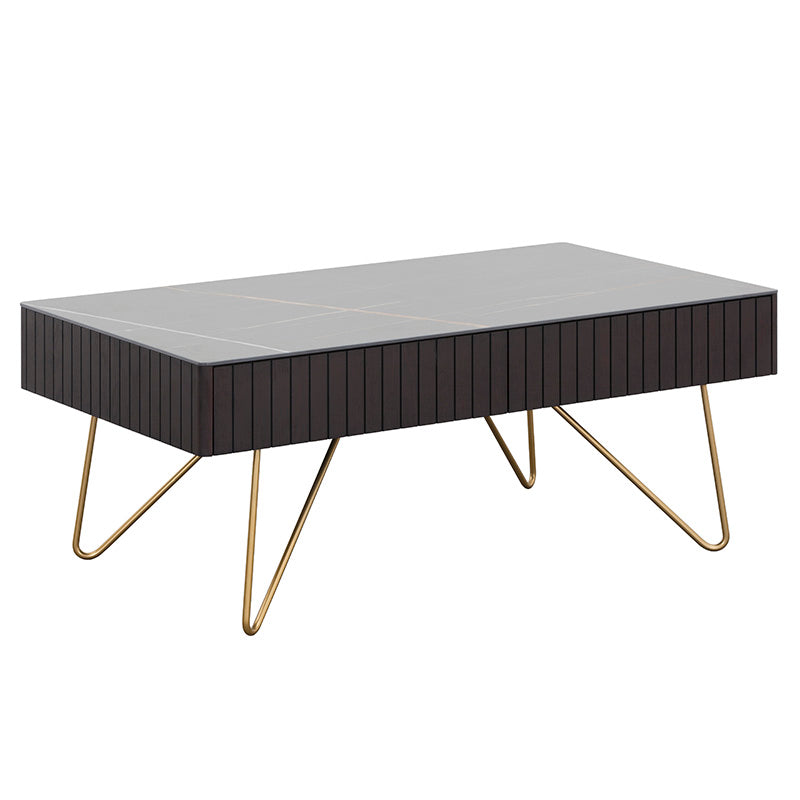 ELORA 116cm Coffee Table - Ceramic - Smoke Brown Ash