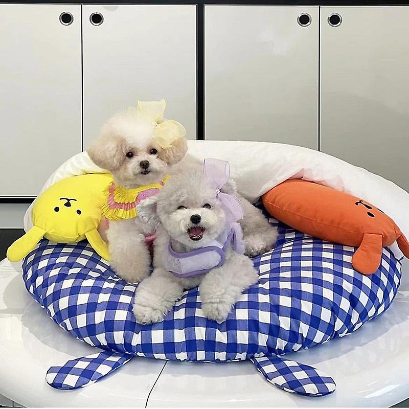 Cute plaid winter warm dog bed