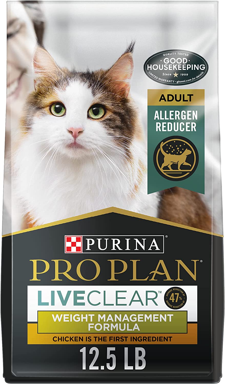 Purina Pro Plan LiveClear with Probiotics Allergen Reducing Weight Management Adult Dry Cat Food 12.5 lb. Bag