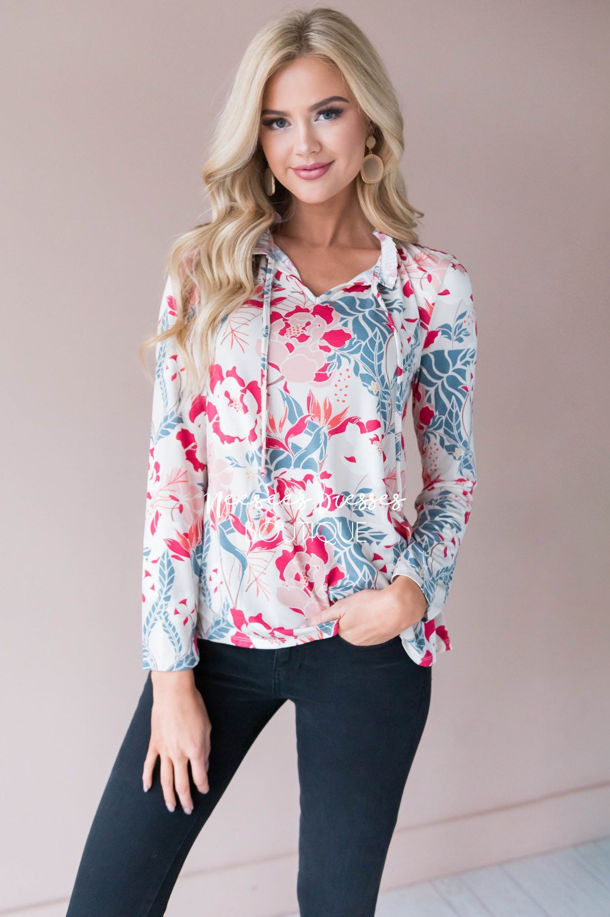 Maybe So Maybe Not Floral Blouse