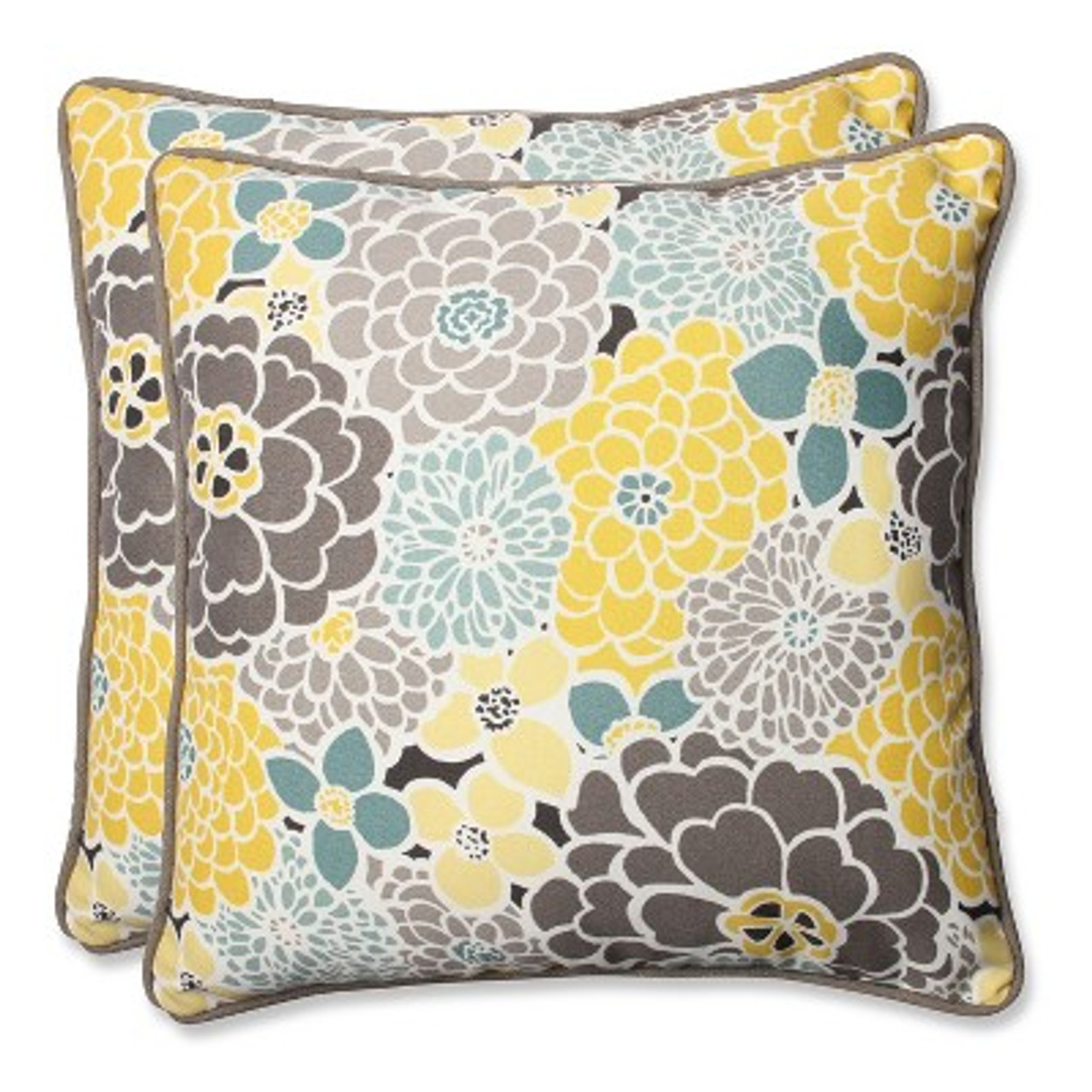 2-Piece Outdoor Square Throw Pillows - Lois - Pillow Perfect