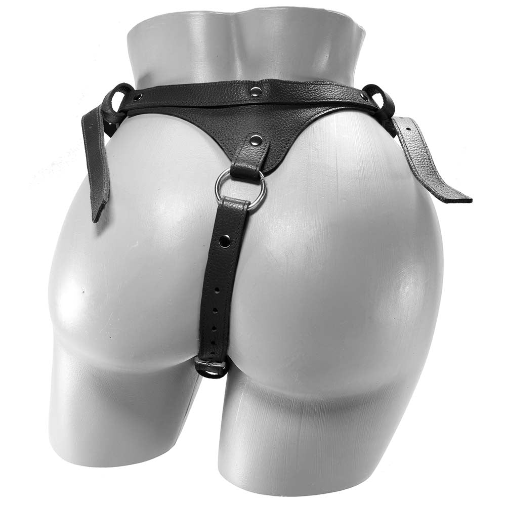 Leather Dildo Harness in Black